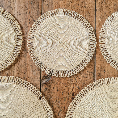 Boho wicker placemats Natural Hire Company