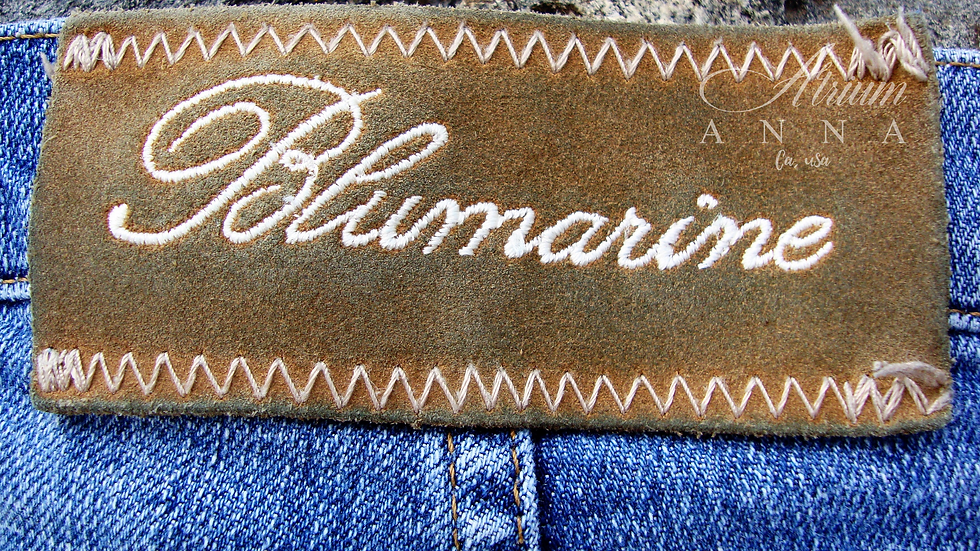 Thumbnail: Blumarine Italy 16062 Straigh Leg Crystals/Rhinestones Blue Jeans, I38