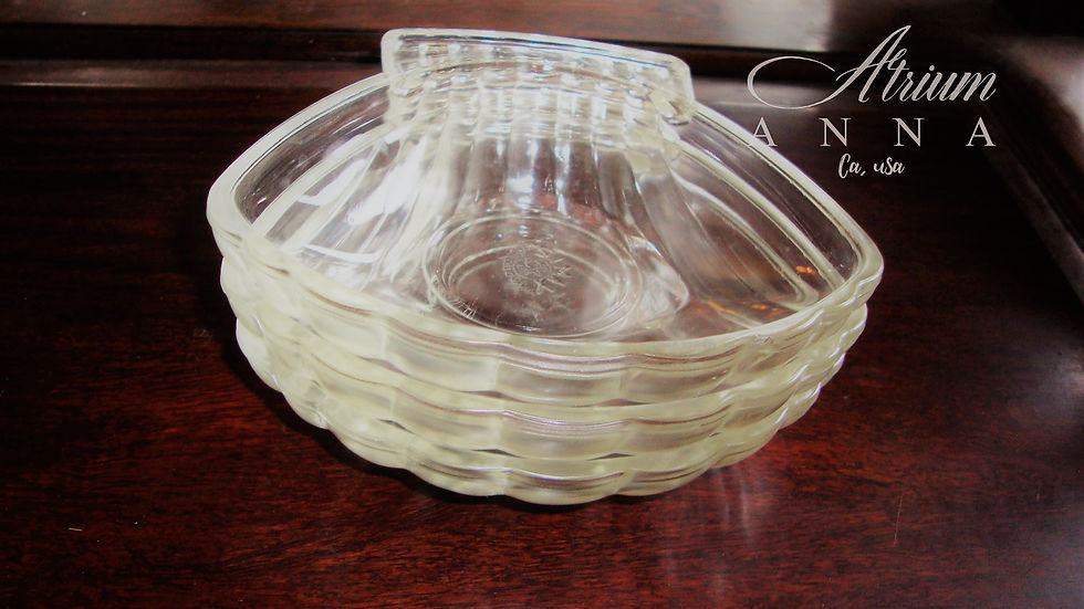 Thumbnail: Set of Simax Czechoslovakia clear glass scallop bowls nut dishes