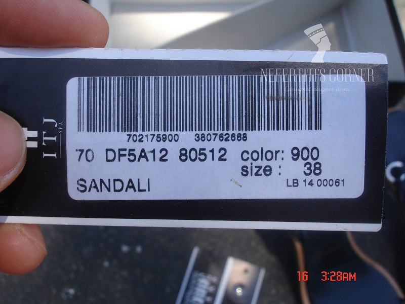 Thumbnail: Gianfranco Ferre Jeans Denim Navy Blue Leather Sandals, 8 or 38