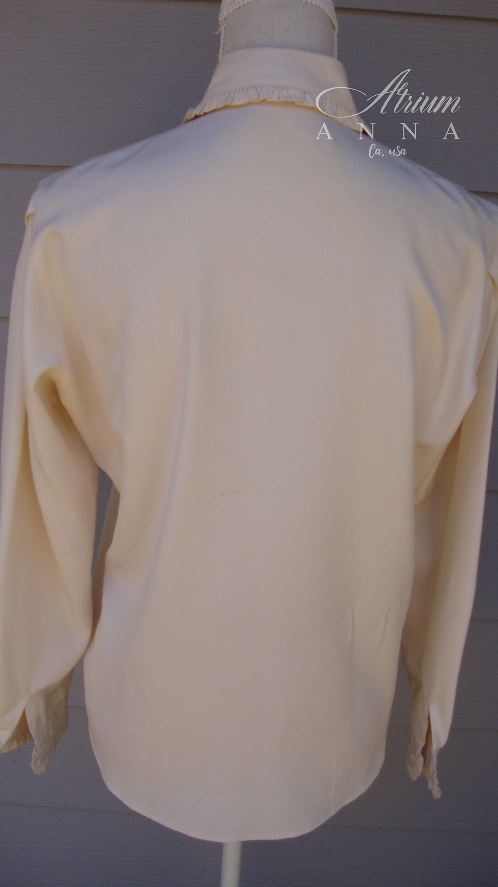 Thumbnail: Nordstrom Women's Tailored Clothing 100% Silk Beige Button Down Shirt