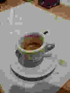 A cup of coffee in Naples.