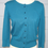 Thumbnail: Cable and Gauge Turqoise 3/4 Sleeves Rayon Blend Button Cardigan, S