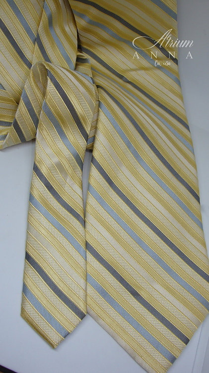 Calvin Klein Yellow Striped Silk Tie