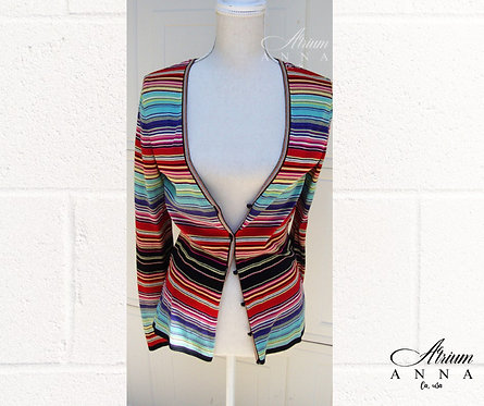 Escada 80s Rayon and Viscose Multicolor Cardigan. 36