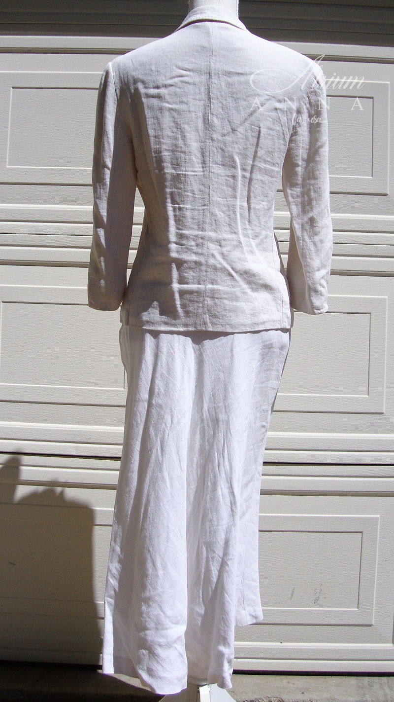 Thumbnail: Max Mara Pure Linen Vintage 90s Beige Skirt Suite, Skirt+Blazer, IT 42