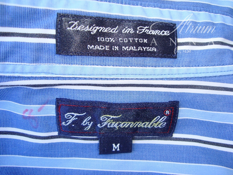 Thumbnail: F. by Faconnable Blue Striped Button-Down French Cuff Vintage Shirt