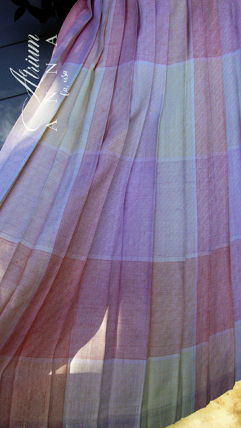 Thumbnail: Evan Picone Pastel Pink and Orange A-line Long Pleated Vintage 80s Skirt