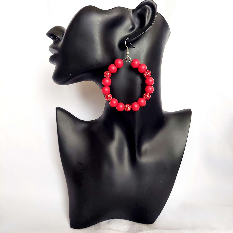 Thumbnail: Beaded Hoops - Med