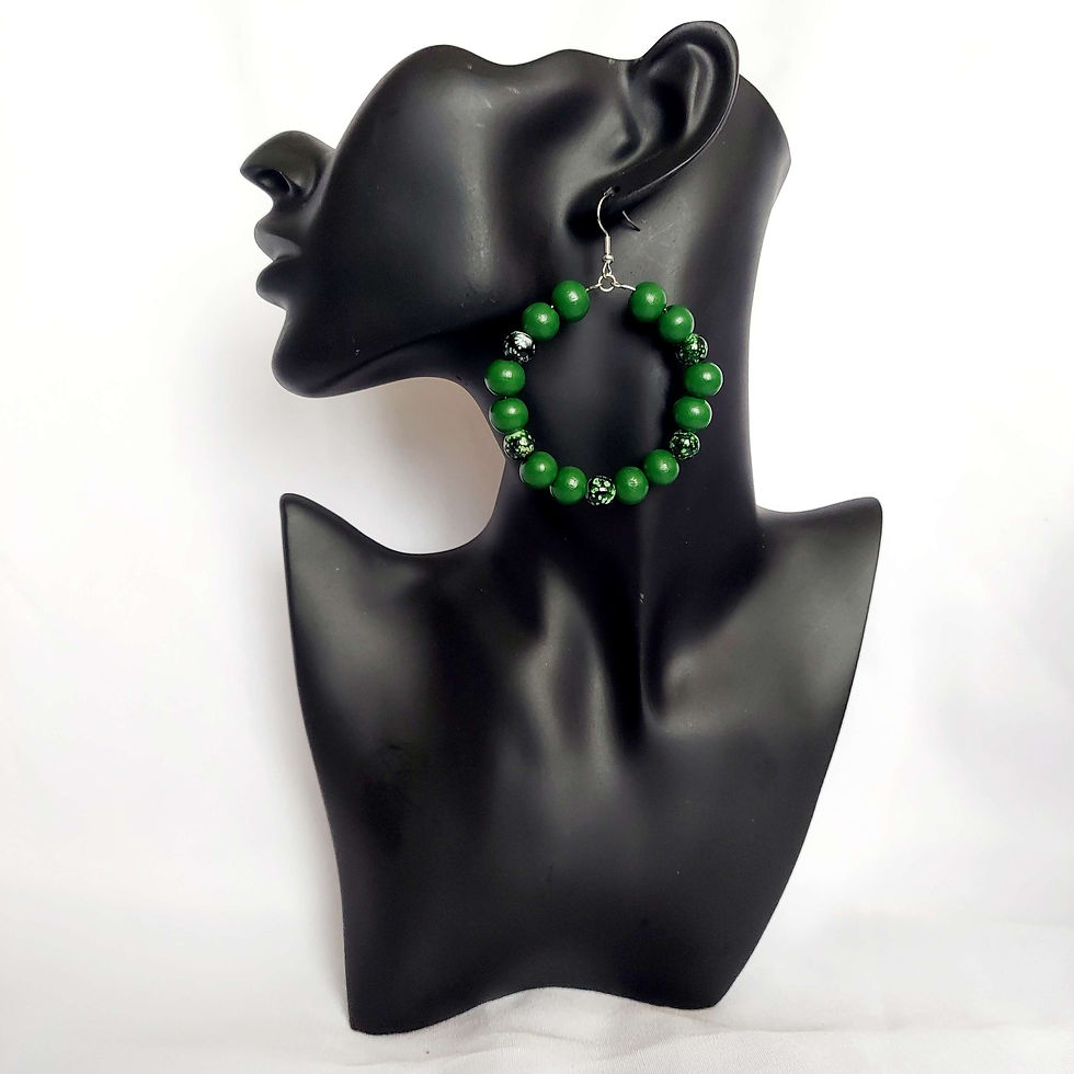 Thumbnail: Beaded Hoops - Med