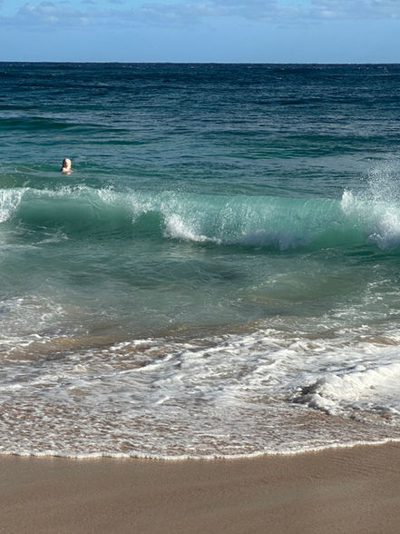 Koloa Beach during the day. Very dangerous surf at times.