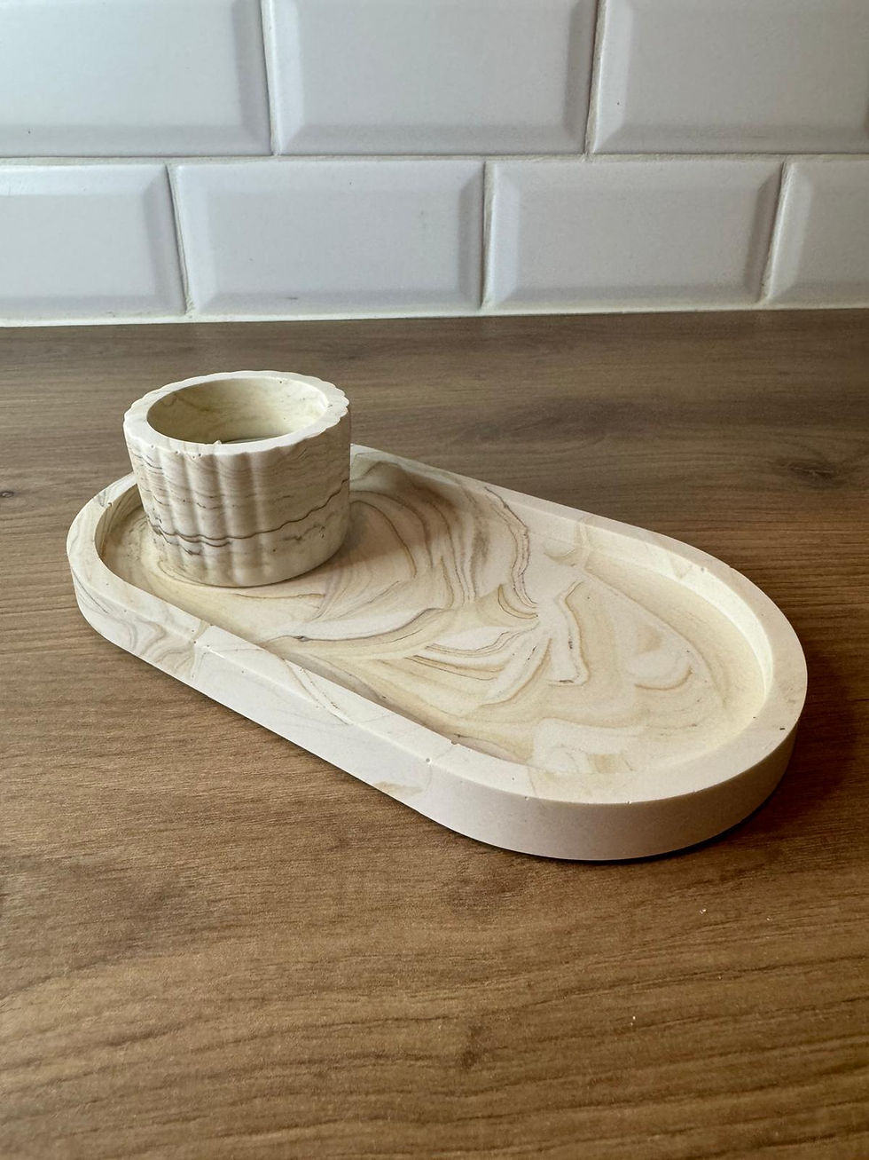 Miniature : Plateau ovale et bougeoir