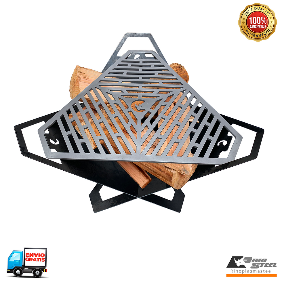 Miniatura: Parrilla portatil de carbón o leña Rino Steel