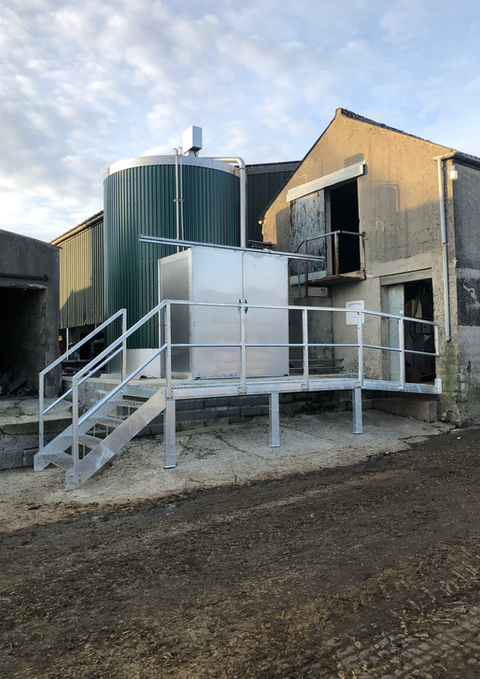 galvanised walkway and steps