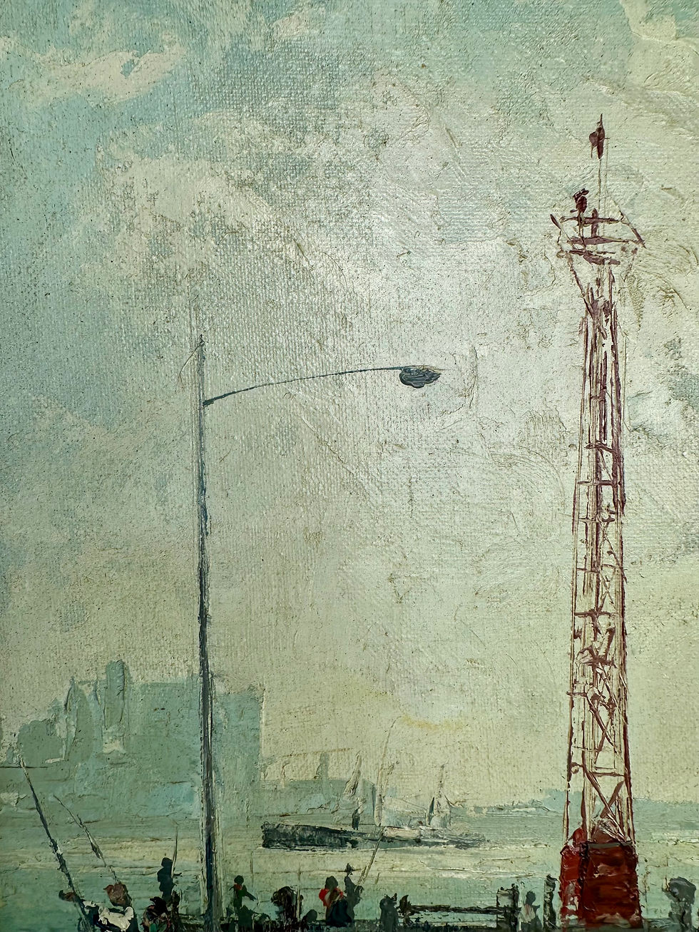 Thumbnail: Mid-Century Post-Impressionist Maritime Oil Painting, Philip Camporeale, "Owl He
