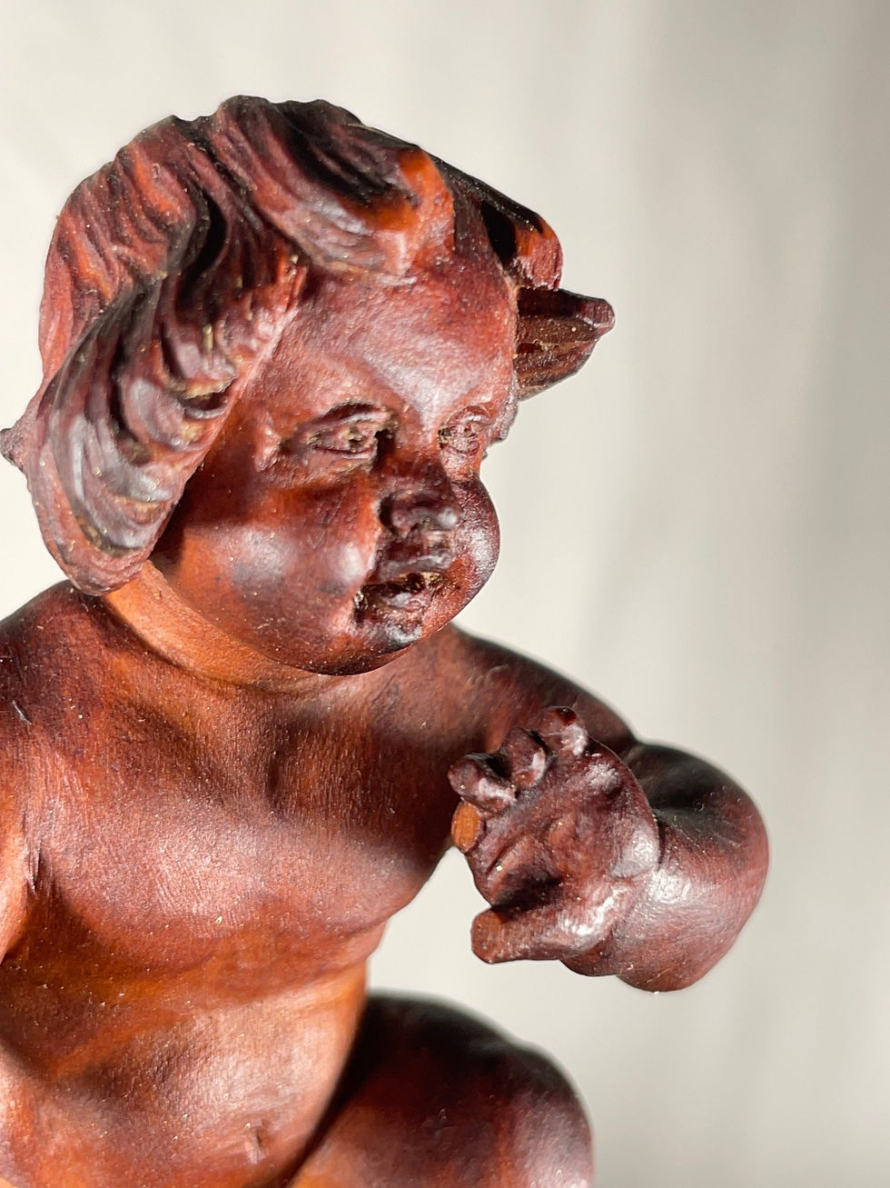 Thumbnail: Vintage Bavarian Wood Carving of the Infant Bacchus