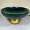 Thumbnail: Contemporary Green Marble Bowl on Brass-Cladded Base -Ralph Lauren-