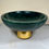 Thumbnail: Contemporary Green Marble Bowl on Brass-Cladded Base -Ralph Lauren-