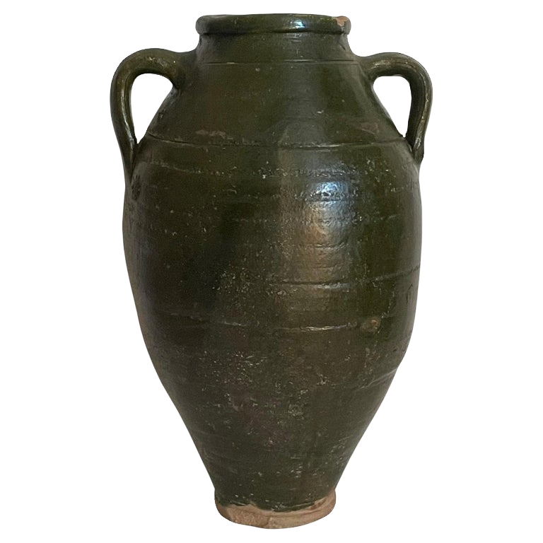 19th Century French Terracotta Amphora Olive Jar.