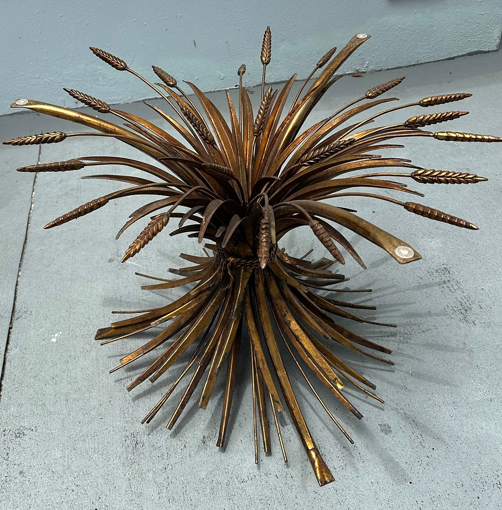 Thumbnail: Hollywood Regency Eichholtz Sheaf of Wheat Gilded Metal Coffee Table