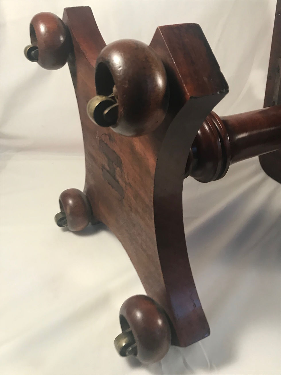 Thumbnail: English Regency Rosewood Rolling Butler Tray Top Side Table Wine Serving Table S