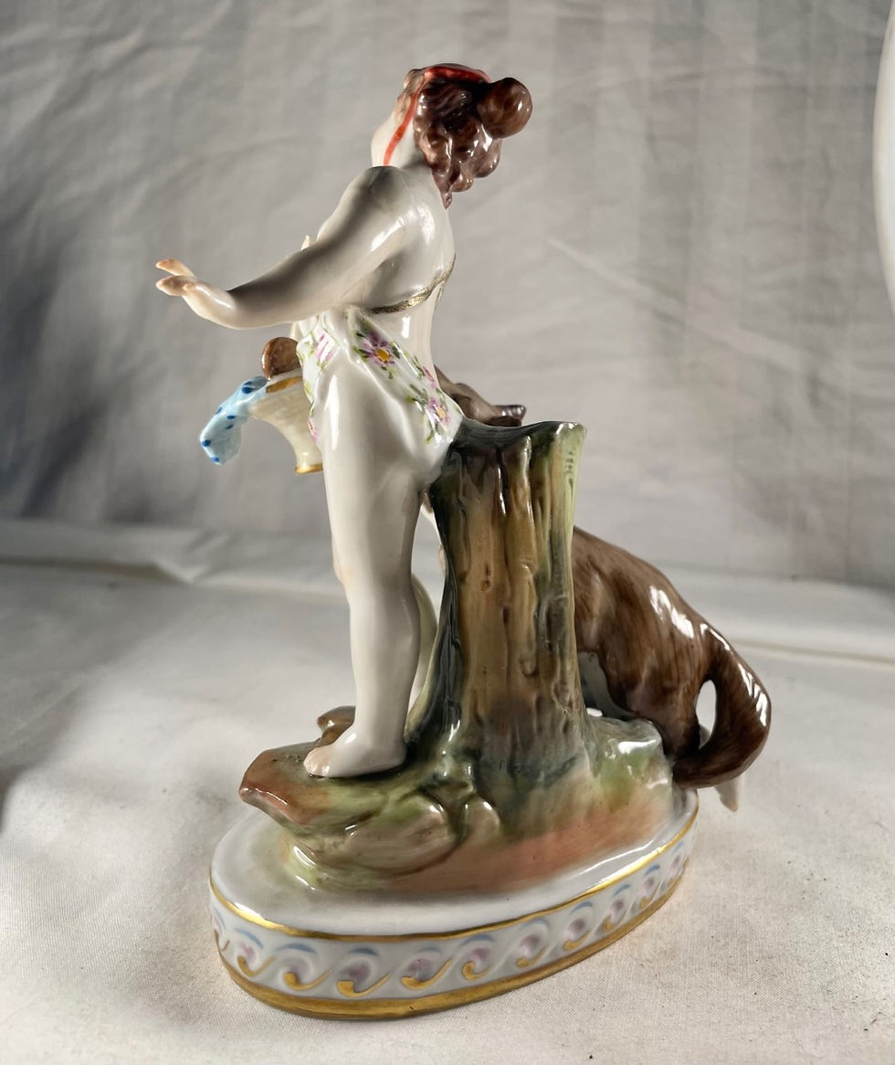 Thumbnail: Italian Early 20th Century Naples Polychrome Porcelain Sculptural Group.