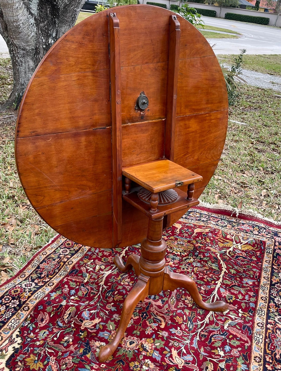 Thumbnail: American 18th Century Birdcage Tilt Top Table probably Philadelphia ca. 1780.  D