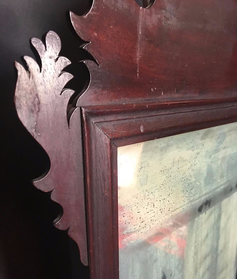 Thumbnail: 18th C. Chippendale Mahogany Mirror, American, English Style Wall Mirror.