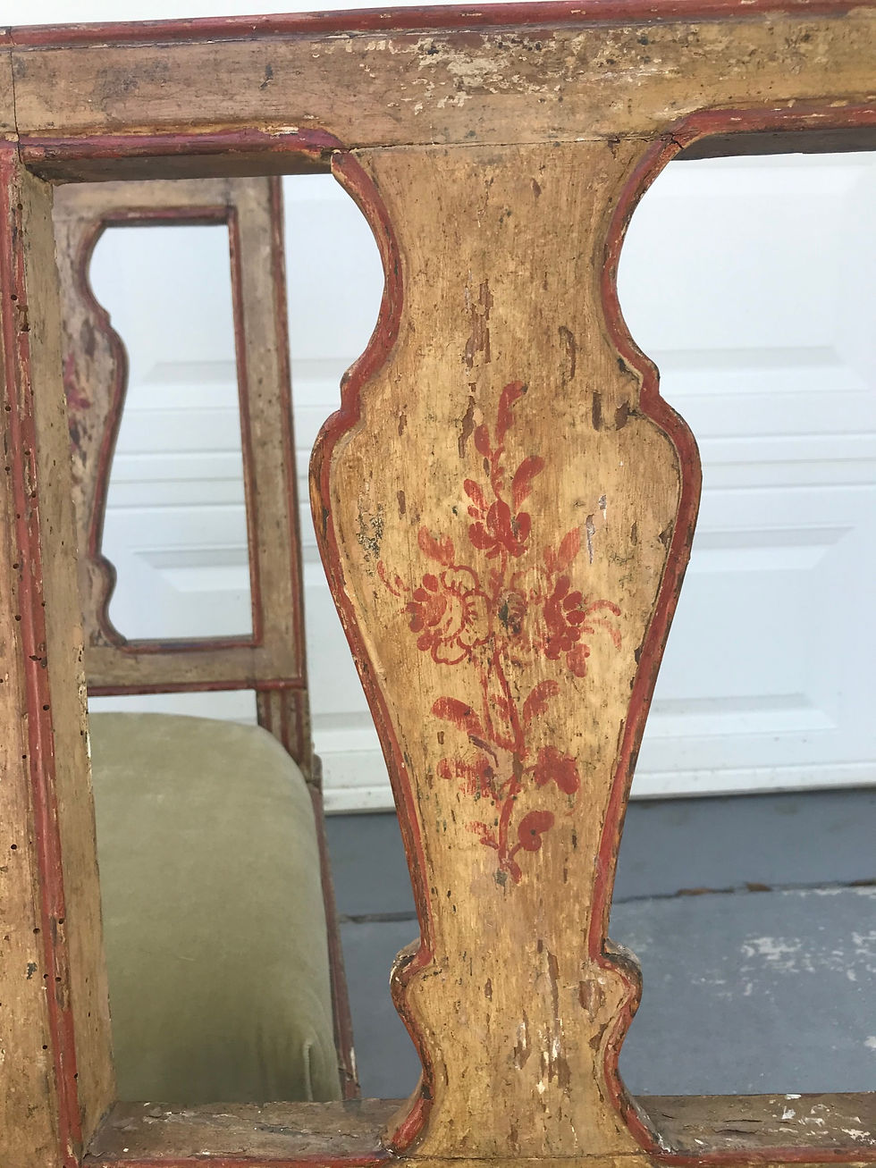 Thumbnail: Suite Of Three Italian Neoclassical Polychrome Painted Side Chairs, Circa 1780.