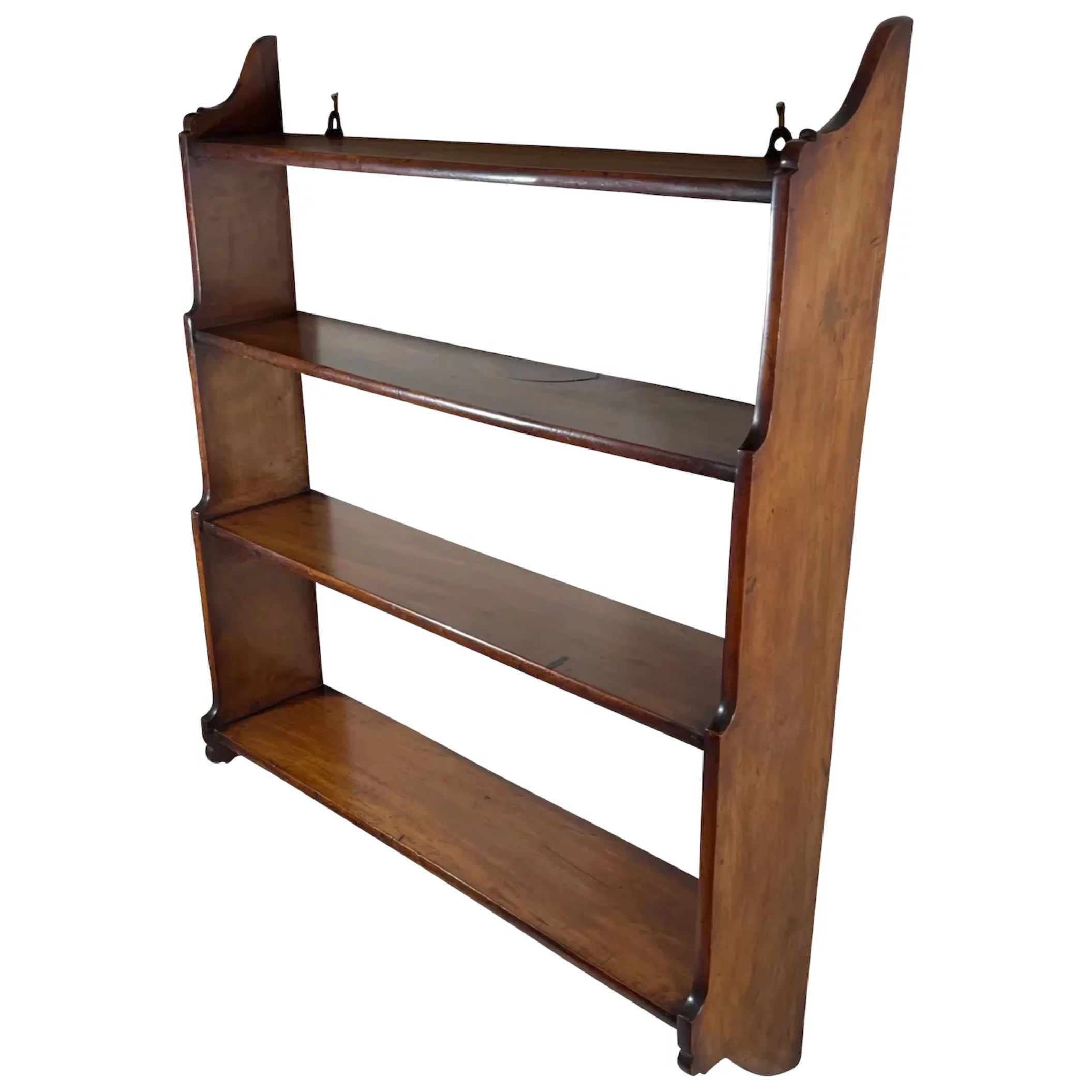 Victorian Hanging Wall Shelves, 4 Tier in Cherry Wood