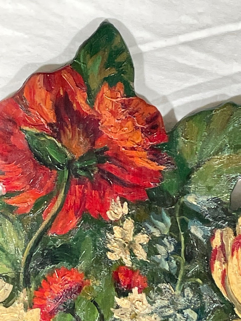 Thumbnail: Antique English Painted Wood Fire Screen Flower Basket Dummy Board