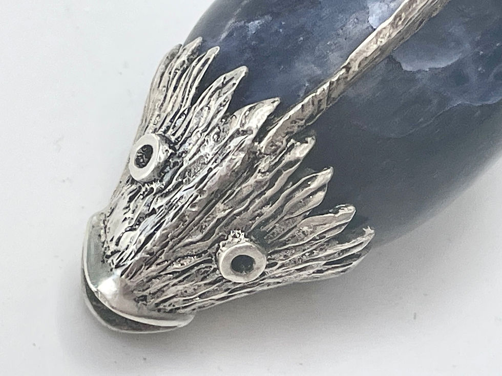 Thumbnail: Group of Three Rare Miniature Animals in Sterling Silver and Semi Precious Stone