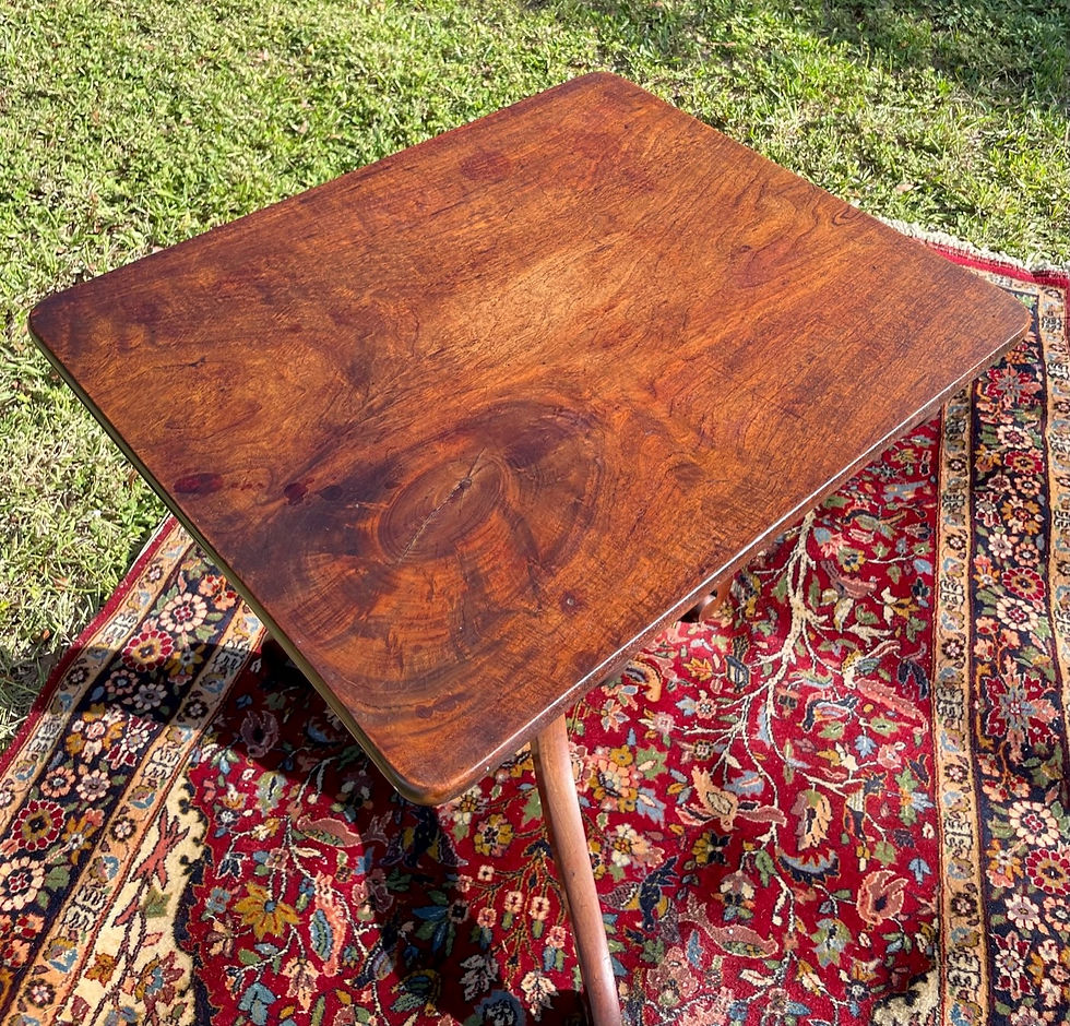 Thumbnail: English George ll Mahogany Rectangular Tripod Tilt Top Tea Table c.1790