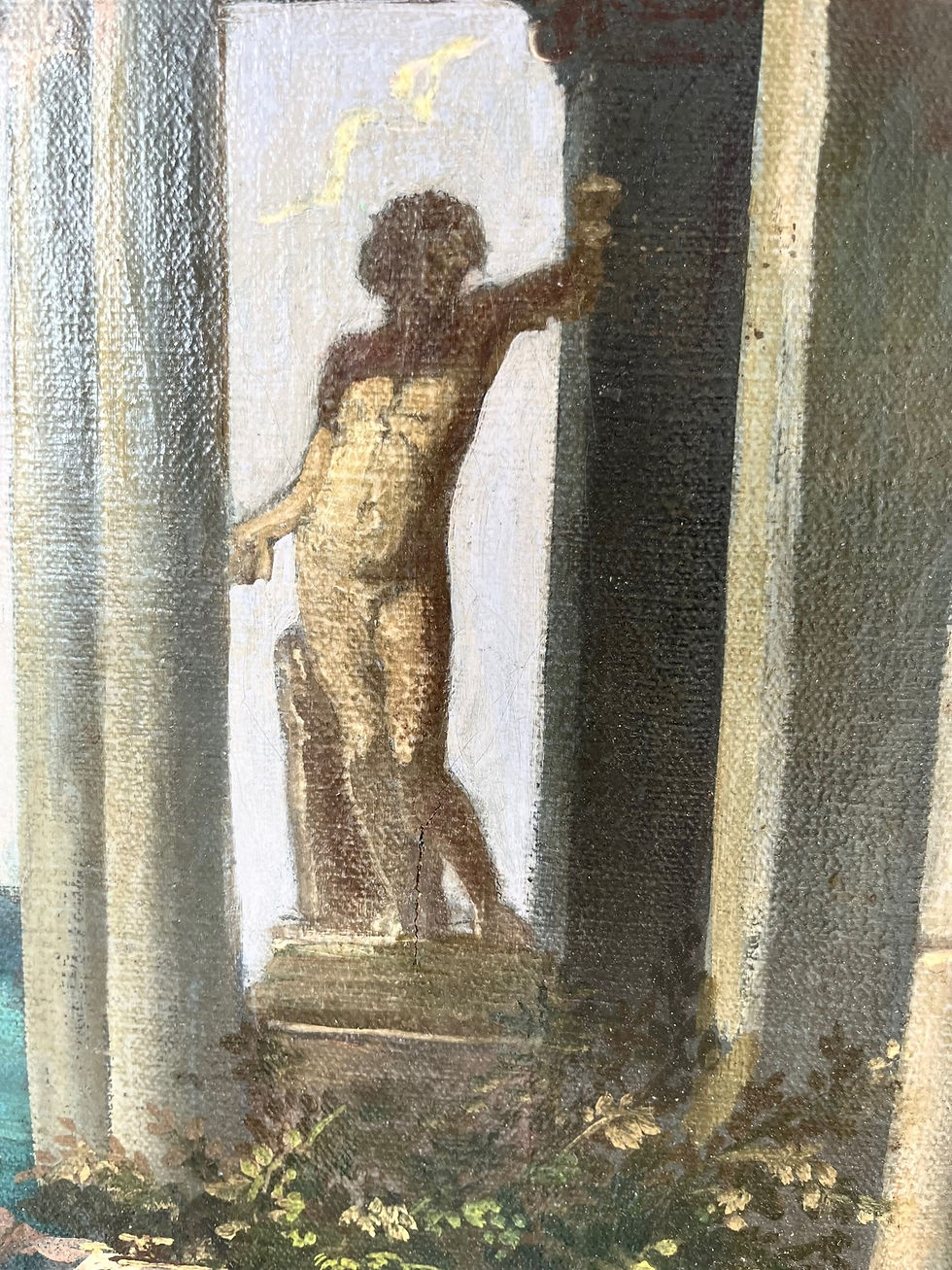 Thumbnail: Architectural Capriccio of Roman Ancient Ruins with Figures. W 49" x H 38"