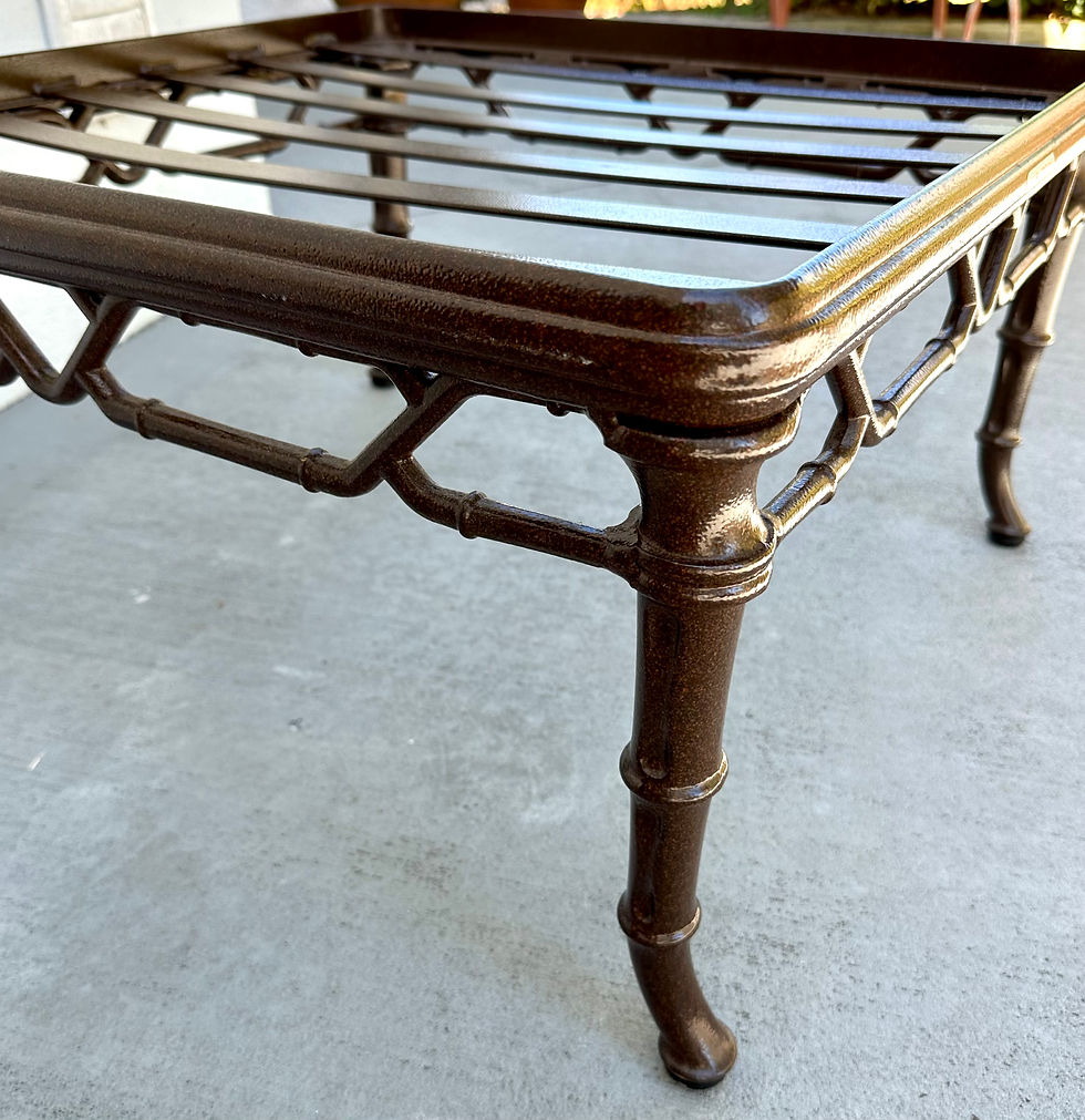 Thumbnail: Vintage Brown Jordan Outdoor Furniture Calcutta Cushioned Ottoman.