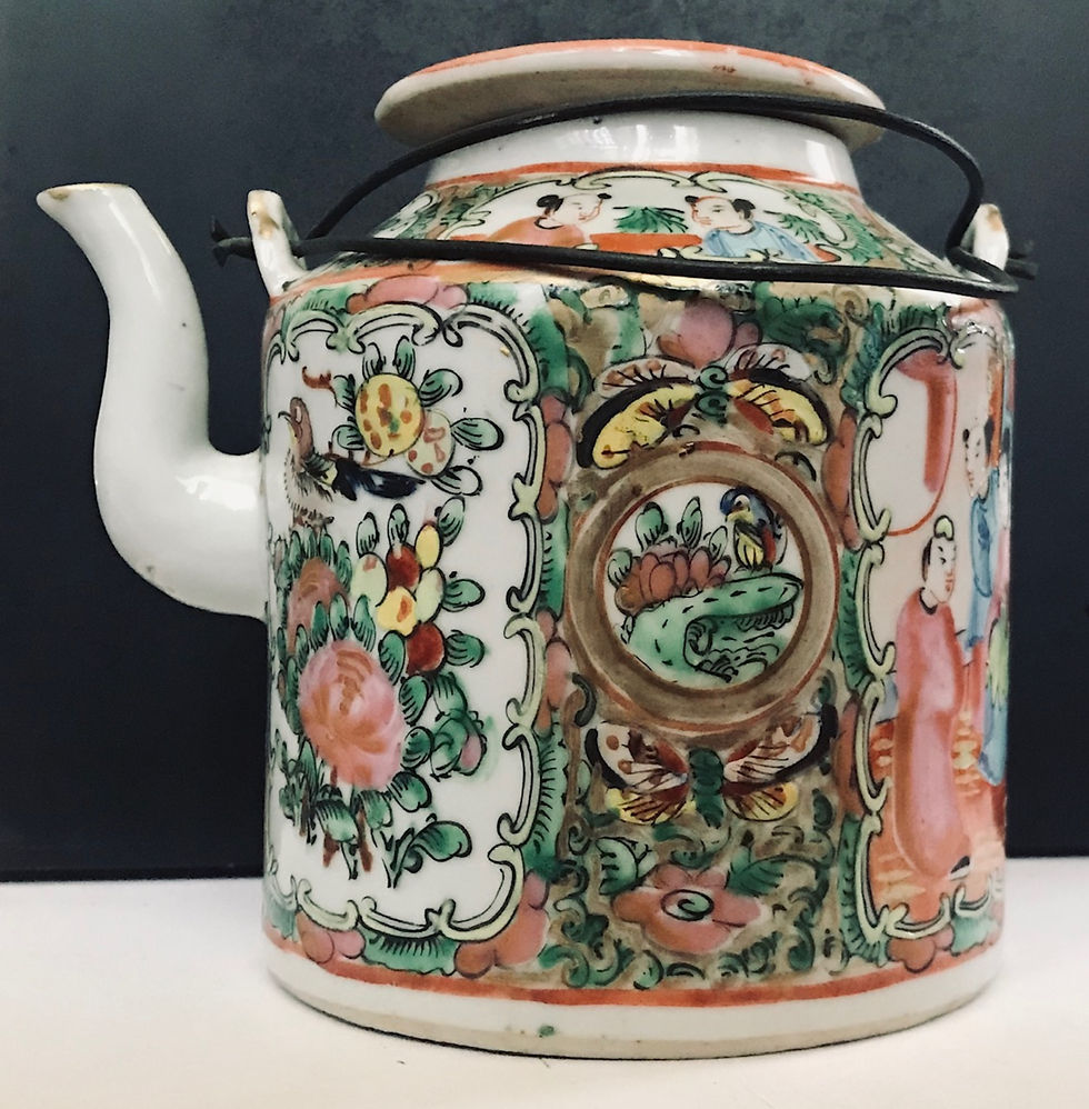 Thumbnail: 19th Century Chinese Rose Medallion Porcelain Teapot