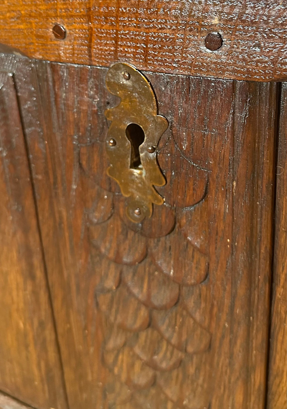 Thumbnail: English Renaissance 17th Century Solid Oak Chest Trunk