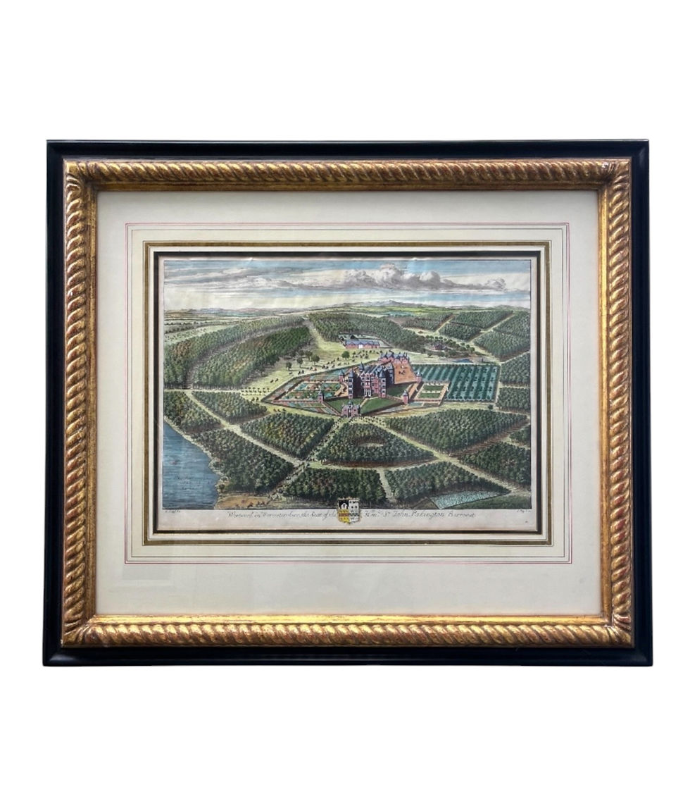 Thumbnail: 18th Century Hand Colored Engraving by Johannes Kip, Set of 2.