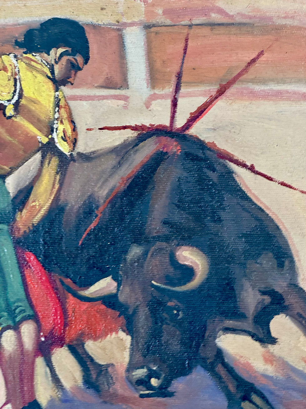 Thumbnail: Set of 3 Mid-Century Bullfighting Oil Paintings Signed J. YEPEZ. 