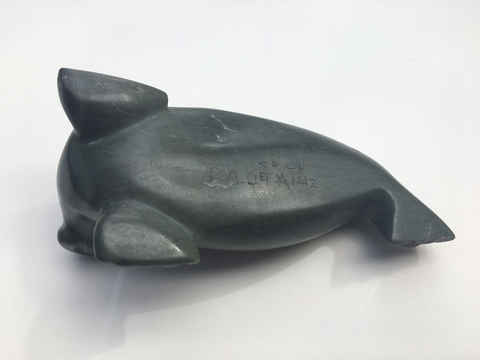 Thumbnail: Inuit Stone Seal Sculpture Carving by Pauta Saila (1916 - 2009)