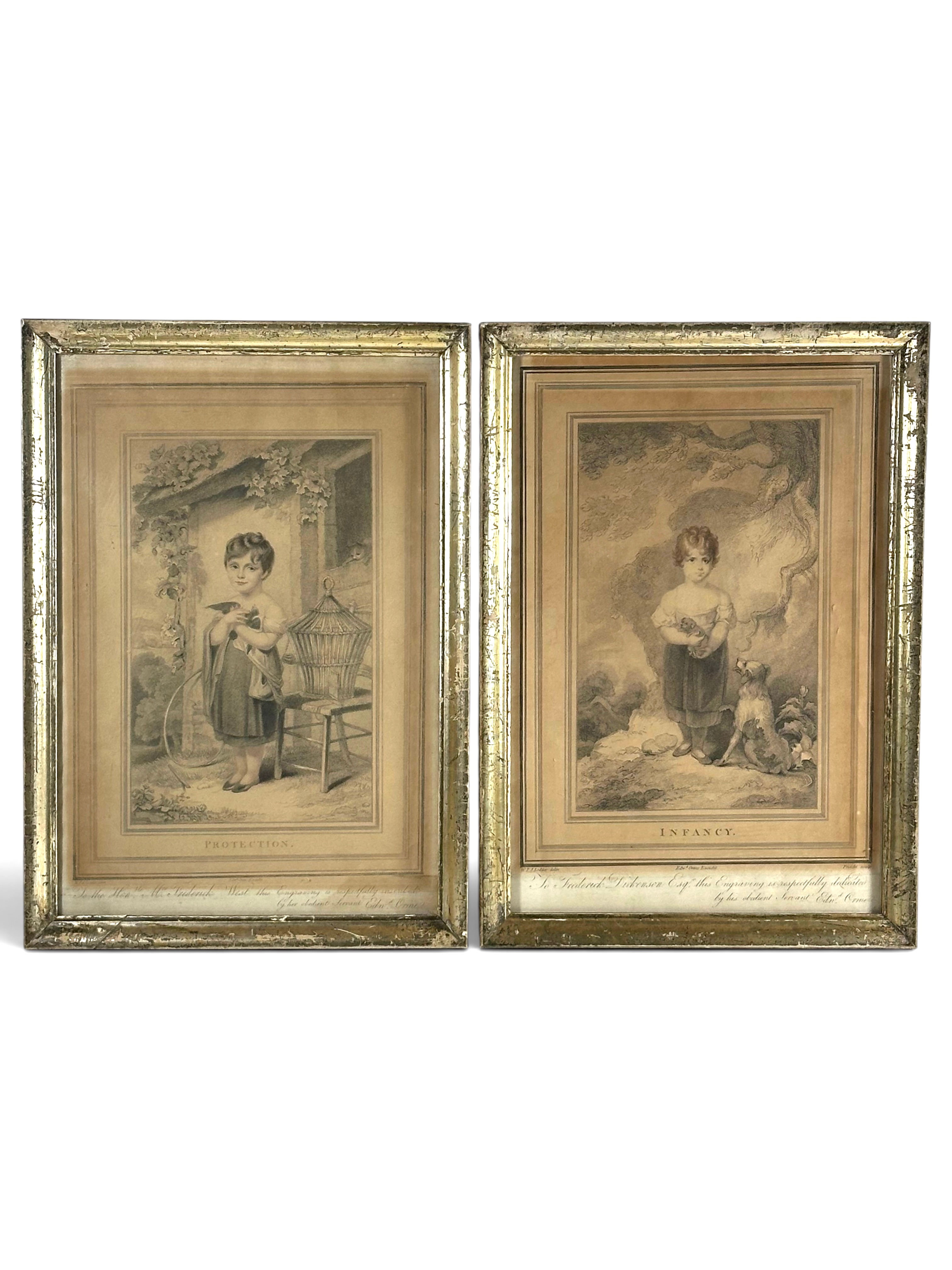 Pair Grand Tour British Regency Stipple Engravings, After William Lodder, Edward