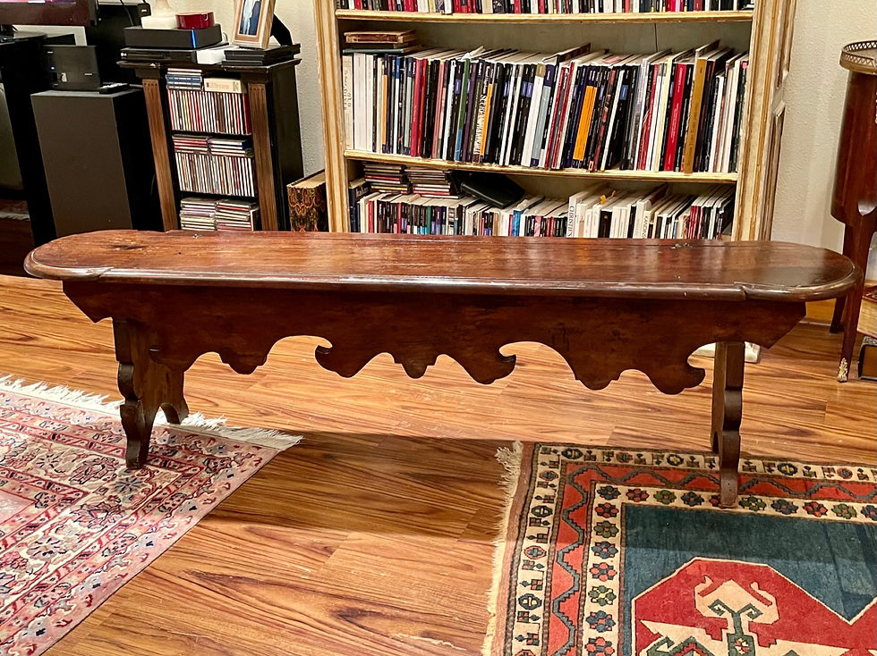Thumbnail: 17th Century English Oak Lift Up Top Long Trestle Bench, circa 1700