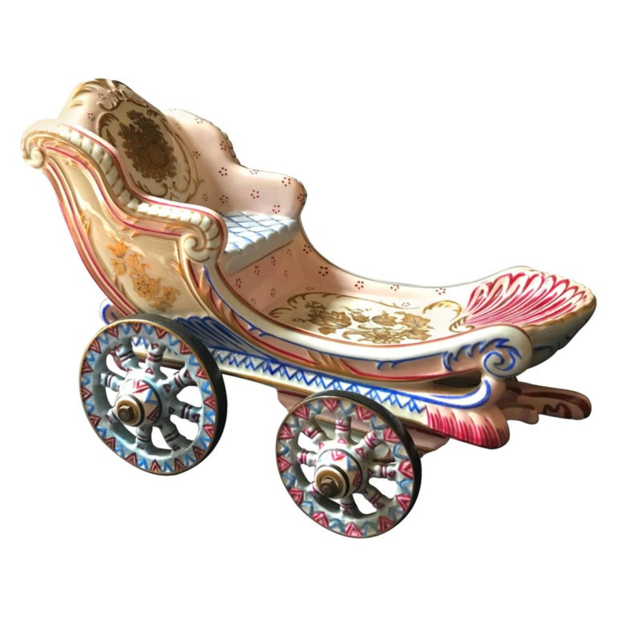 19th Century German Porcelain Carriage, Liechtenstein Coat of Arms