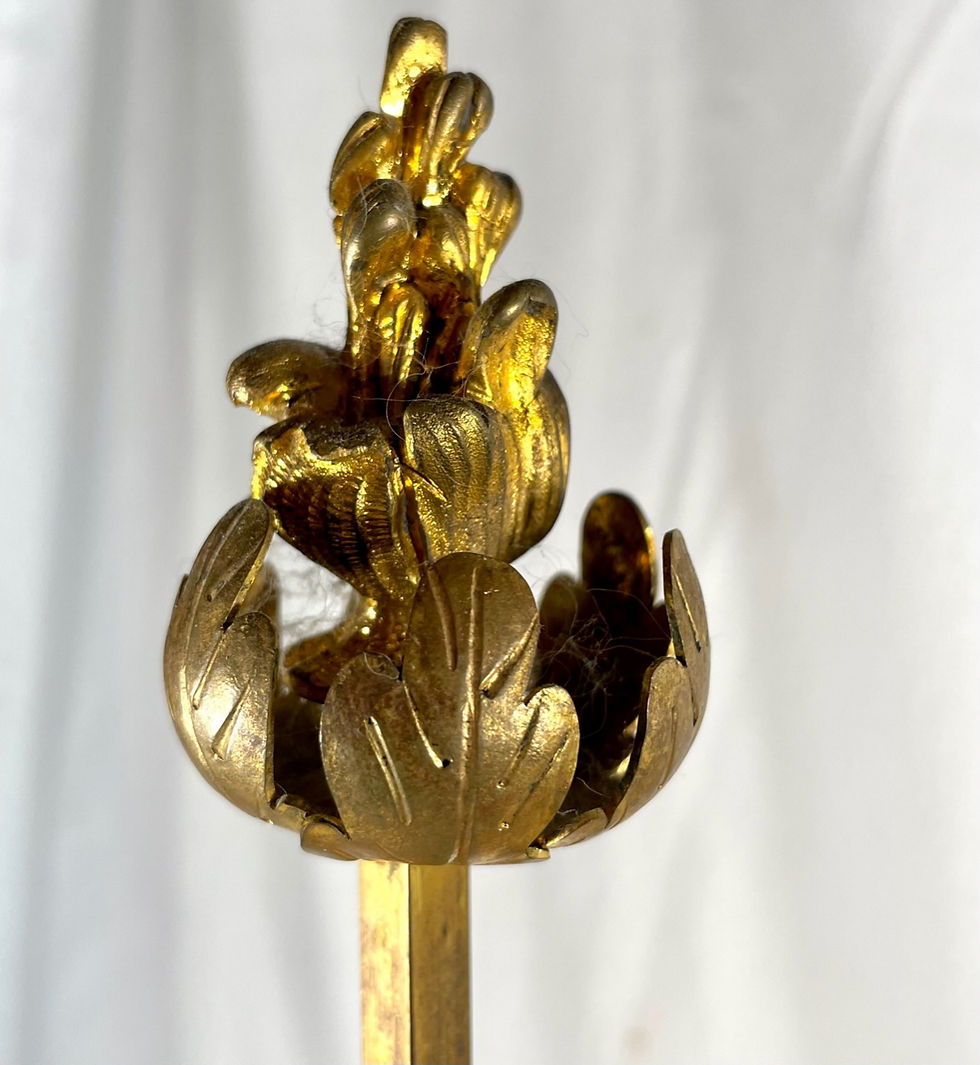 Thumbnail: French Louis XV Style Ormolu Mounted Porcelain and Tole Two-Light Table Lamp.