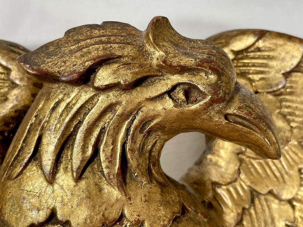 Thumbnail: 19th Century American Hand Carved Gilded Pediment Eagle.