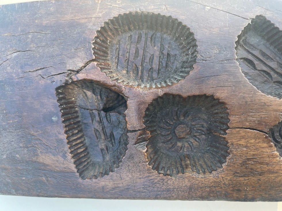 Thumbnail: Antique Wooden Carved Candy Mold 17th -18th Century.