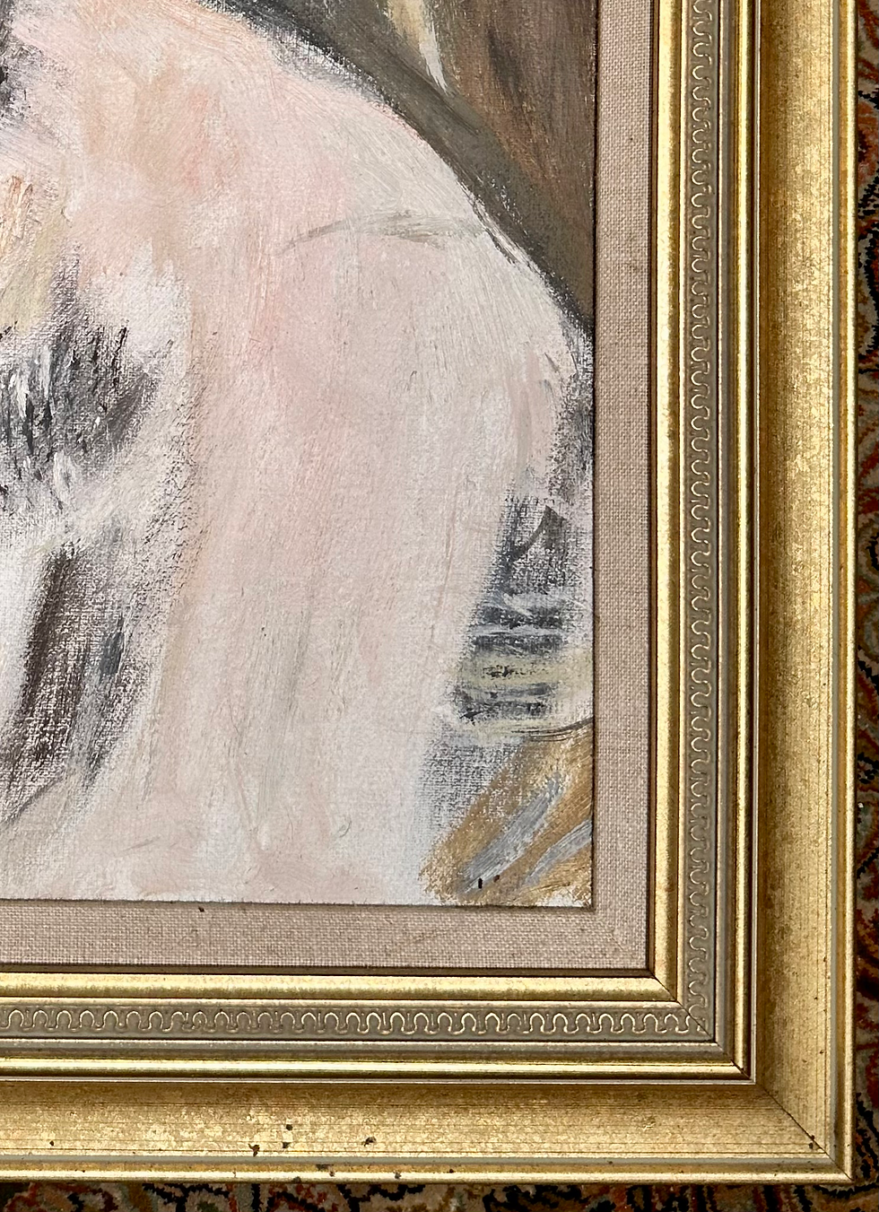 Thumbnail: Mid-Century Portrait Painting Oil on Canvas after Edouard Manet 