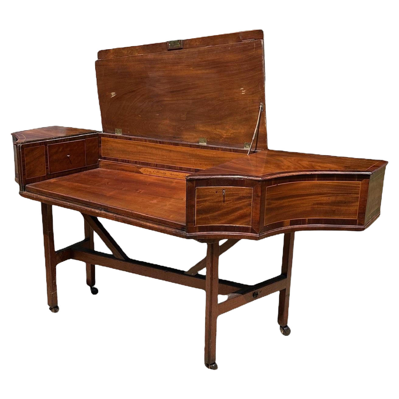 English 18th C. Spinet Case by Crang & Hancock London Converted Writing Desk