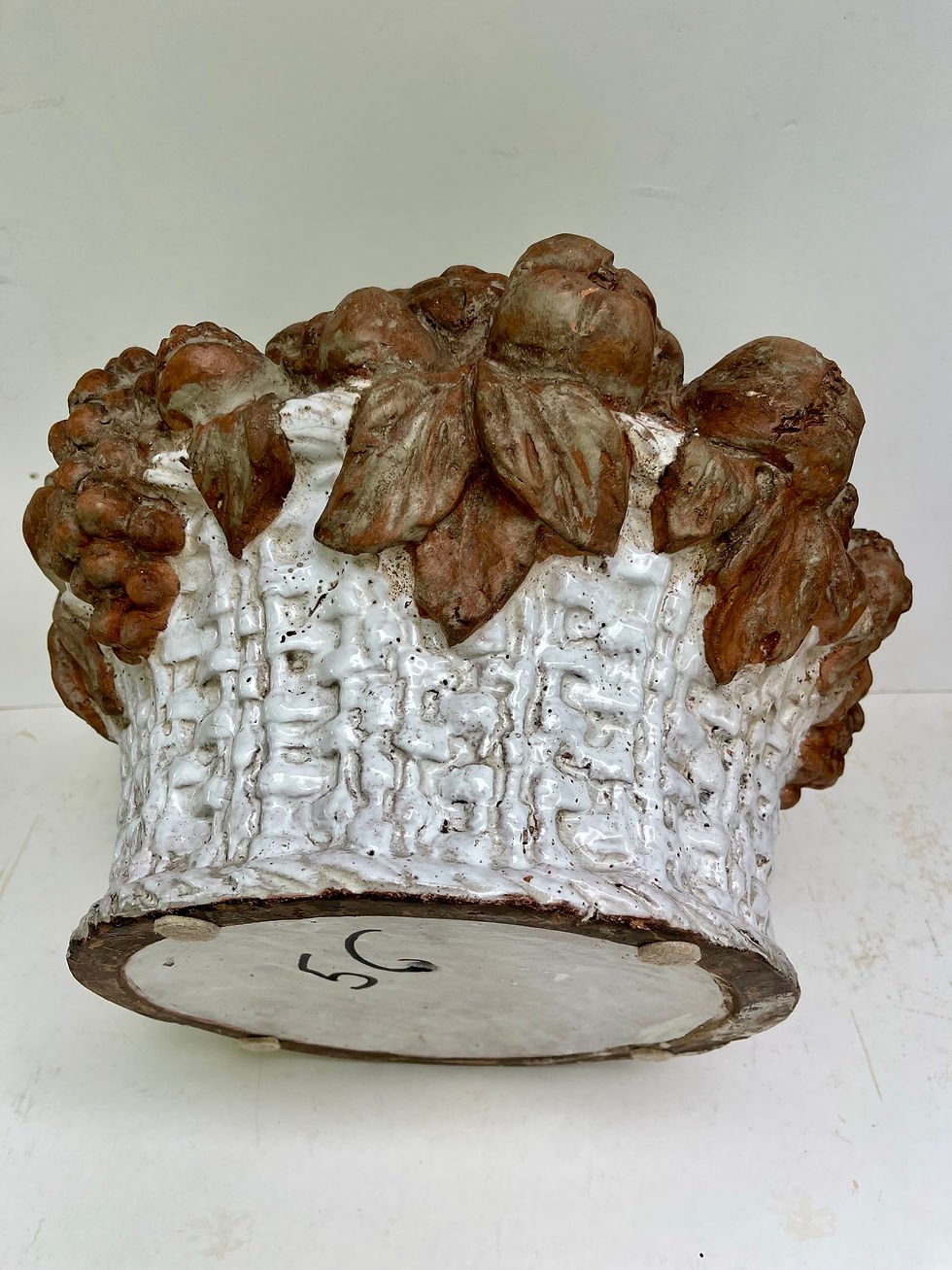 Thumbnail: 19th Century French Terracotta Fruit Basket Centerpiece Sculpture