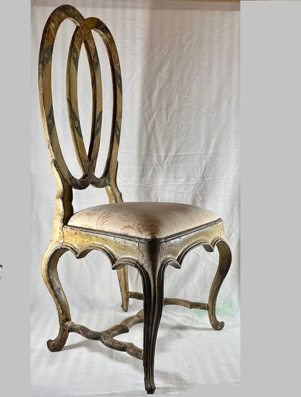 Thumbnail: 18th Century Venetian Polychrome Painted Rococo Side Chair